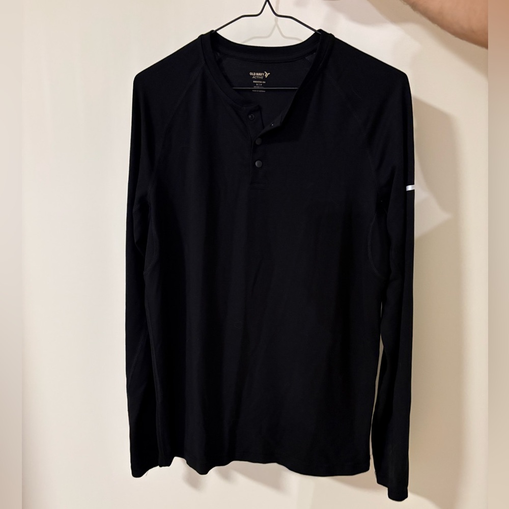 Old Navy Black Long Sleeve Henley